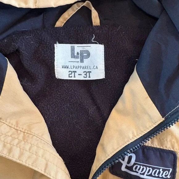 Kids Tan Hooded Puffer Jacket - Picture 2 of 2